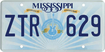 MS license plate ZTR629