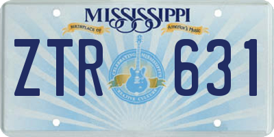 MS license plate ZTR631