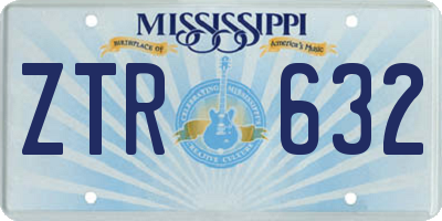 MS license plate ZTR632