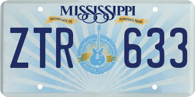 MS license plate ZTR633