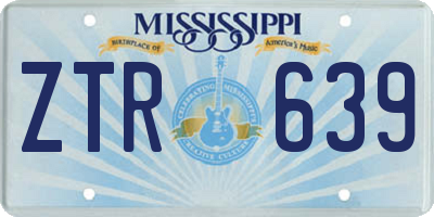 MS license plate ZTR639