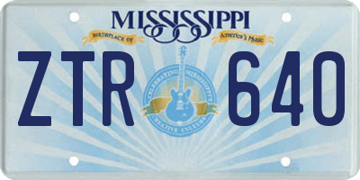 MS license plate ZTR640