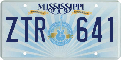 MS license plate ZTR641