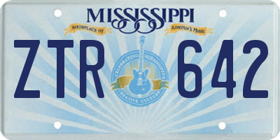 MS license plate ZTR642