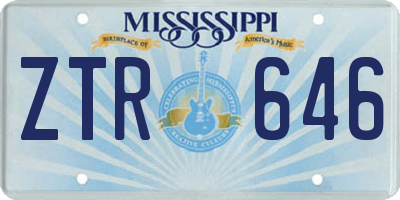 MS license plate ZTR646