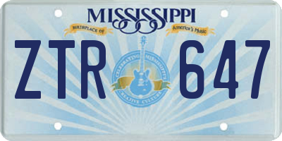 MS license plate ZTR647