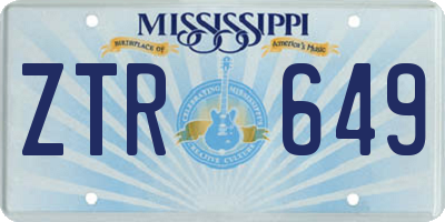 MS license plate ZTR649