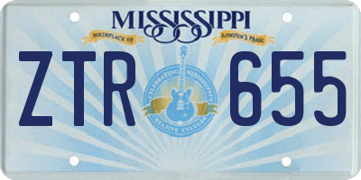 MS license plate ZTR655