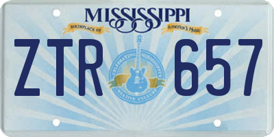 MS license plate ZTR657