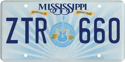 MS license plate ZTR660