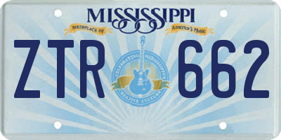 MS license plate ZTR662