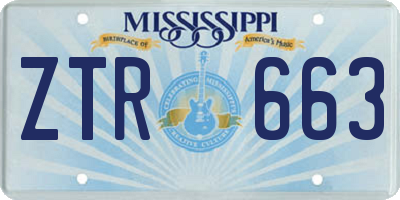 MS license plate ZTR663
