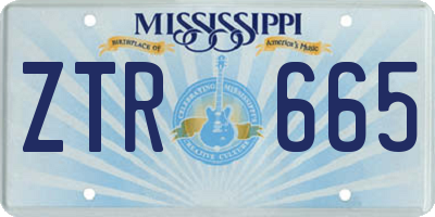 MS license plate ZTR665