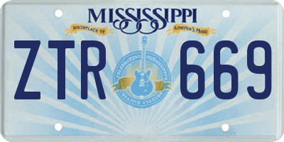 MS license plate ZTR669