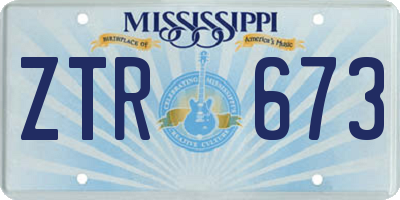 MS license plate ZTR673