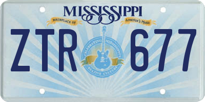 MS license plate ZTR677