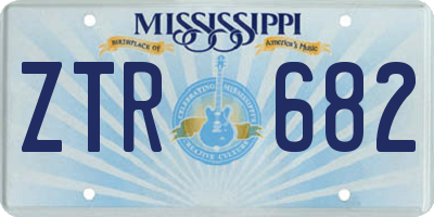 MS license plate ZTR682