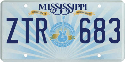 MS license plate ZTR683