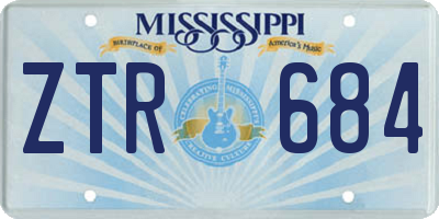 MS license plate ZTR684