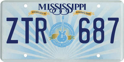 MS license plate ZTR687