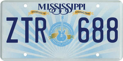 MS license plate ZTR688