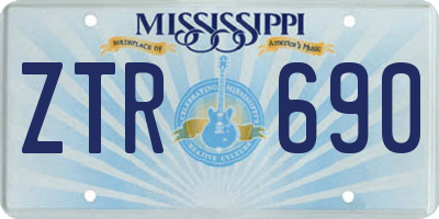 MS license plate ZTR690