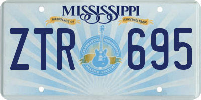 MS license plate ZTR695