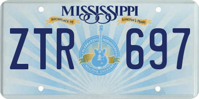 MS license plate ZTR697