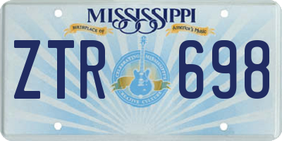 MS license plate ZTR698