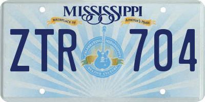 MS license plate ZTR704
