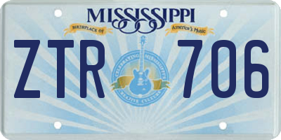 MS license plate ZTR706
