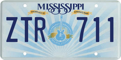 MS license plate ZTR711