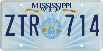 MS license plate ZTR714