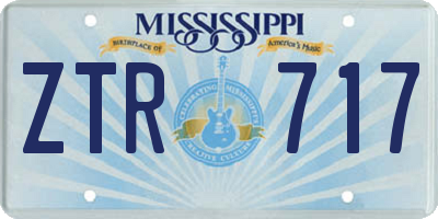 MS license plate ZTR717