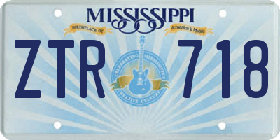 MS license plate ZTR718