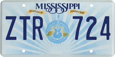 MS license plate ZTR724