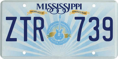 MS license plate ZTR739