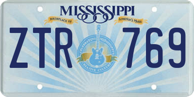 MS license plate ZTR769