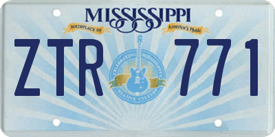 MS license plate ZTR771