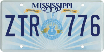 MS license plate ZTR776