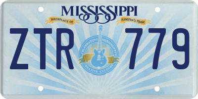 MS license plate ZTR779