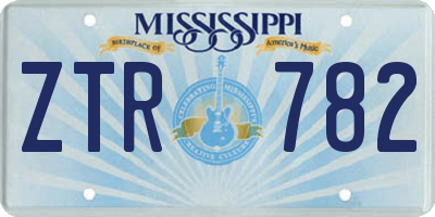 MS license plate ZTR782
