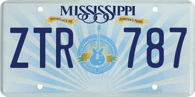MS license plate ZTR787