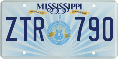 MS license plate ZTR790
