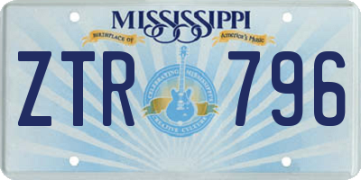 MS license plate ZTR796