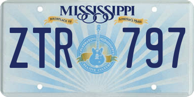 MS license plate ZTR797