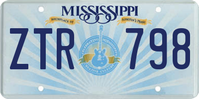 MS license plate ZTR798