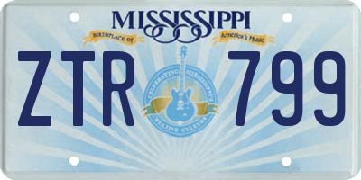 MS license plate ZTR799