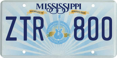 MS license plate ZTR800