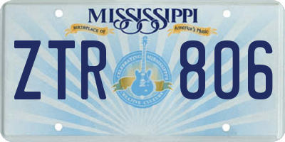 MS license plate ZTR806